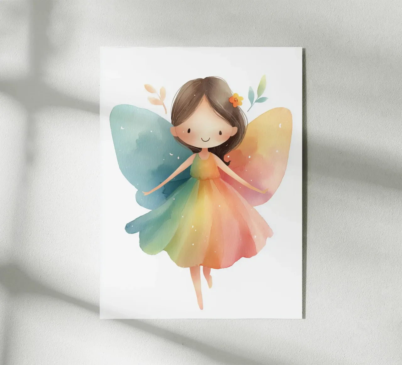 Poster di una fata arcobaleno per la cameretta di un bambino plexiglass da Kid’s Dream