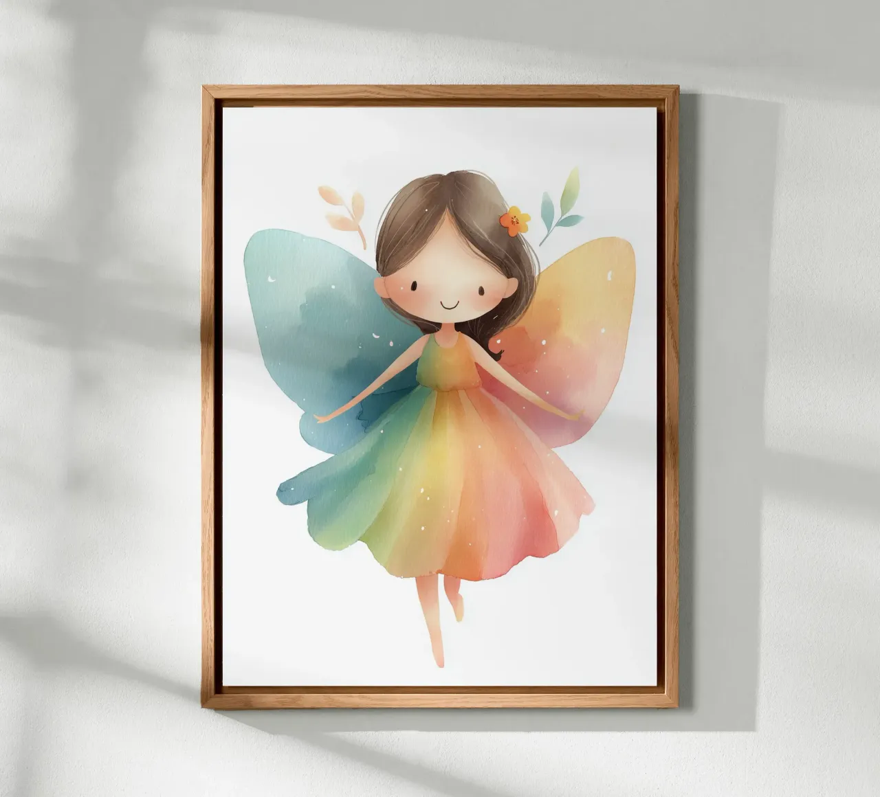 Poster di una fata arcobaleno per la cameretta di un bambino alluminio dibond da Kid’s Dream