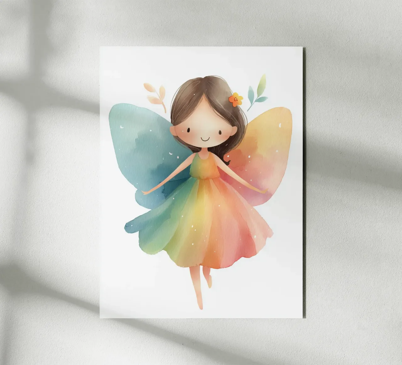 Poster di una fata arcobaleno per la cameretta di un bambino alluminio dibond da Kid’s Dream