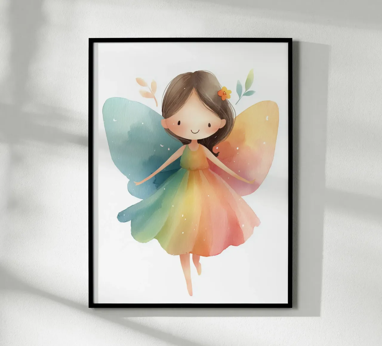 Poster di una fata arcobaleno per la cameretta di un bambino carta hahnemühle da Kid’s Dream