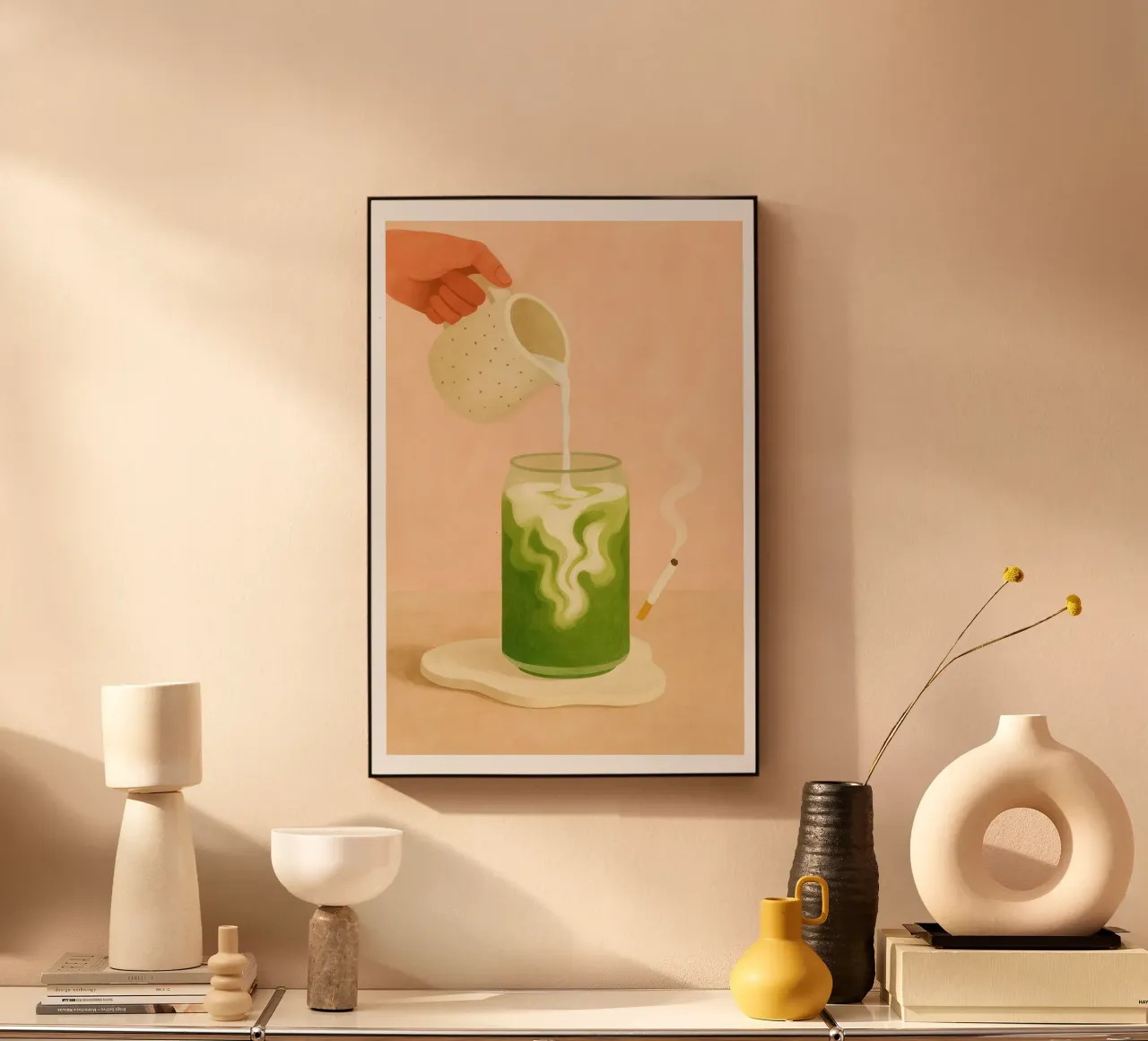 Iced Matcha Latte alluminio dibond da PurePeachStudio