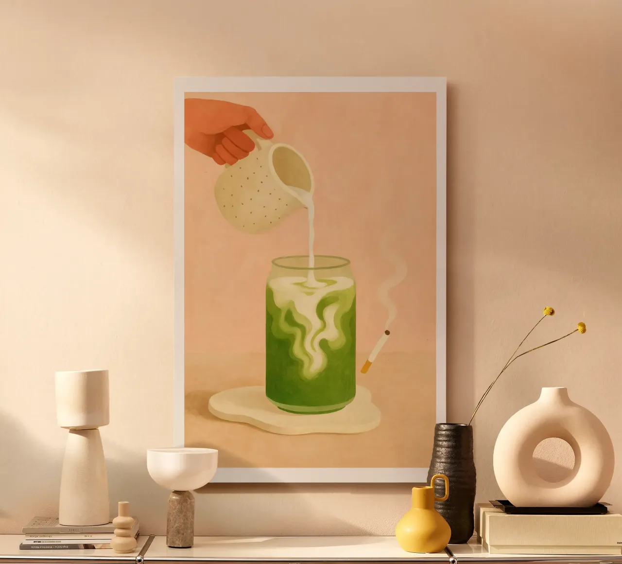 Iced Matcha Latte alluminio dibond da PurePeachStudio