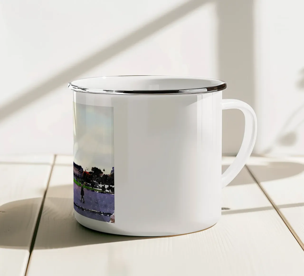 A Parigi tazza in smalto da Massimo Frascogna