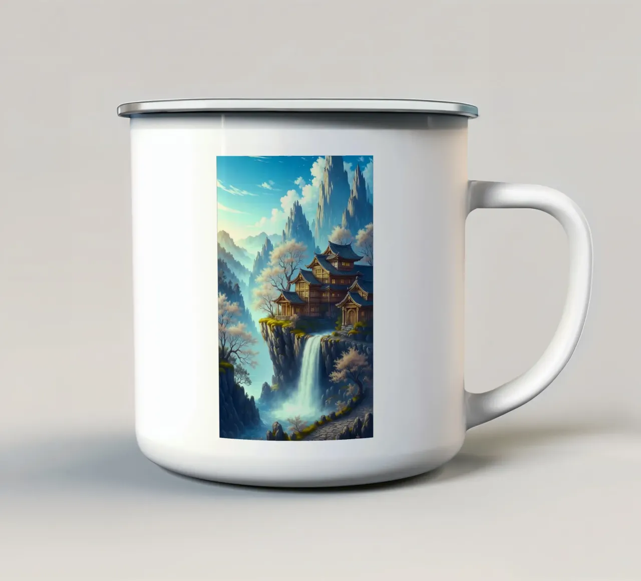 Water Fall In The Mountain tazza in smalto da Catur Creative