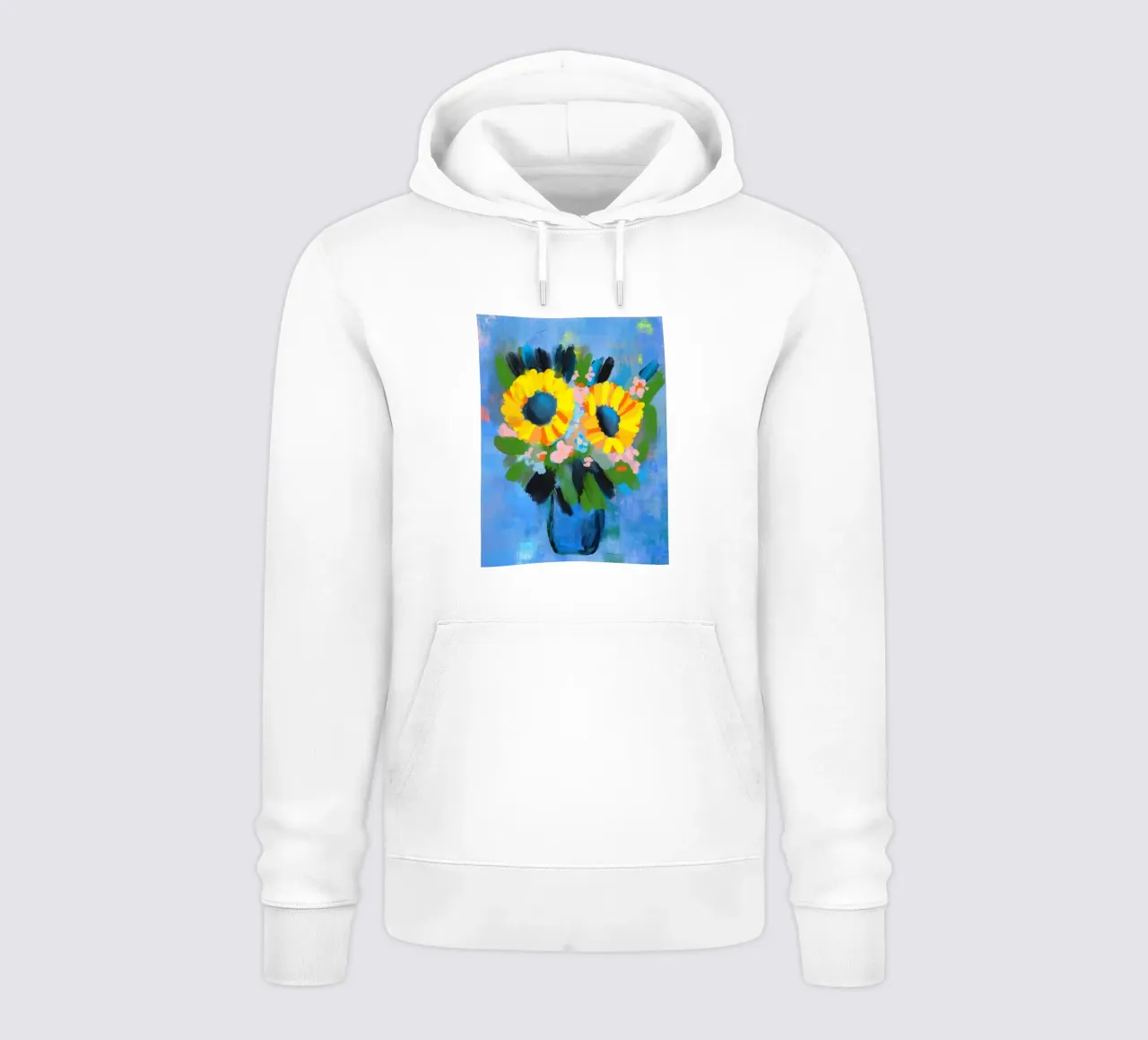 Sonnenblumen in Vase felpa con cappuccio da Petra Lang