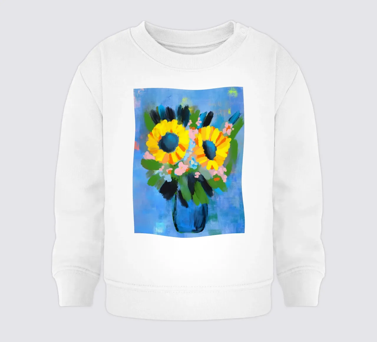 Sonnenblumen in Vase felpa neonato da Petra Lang