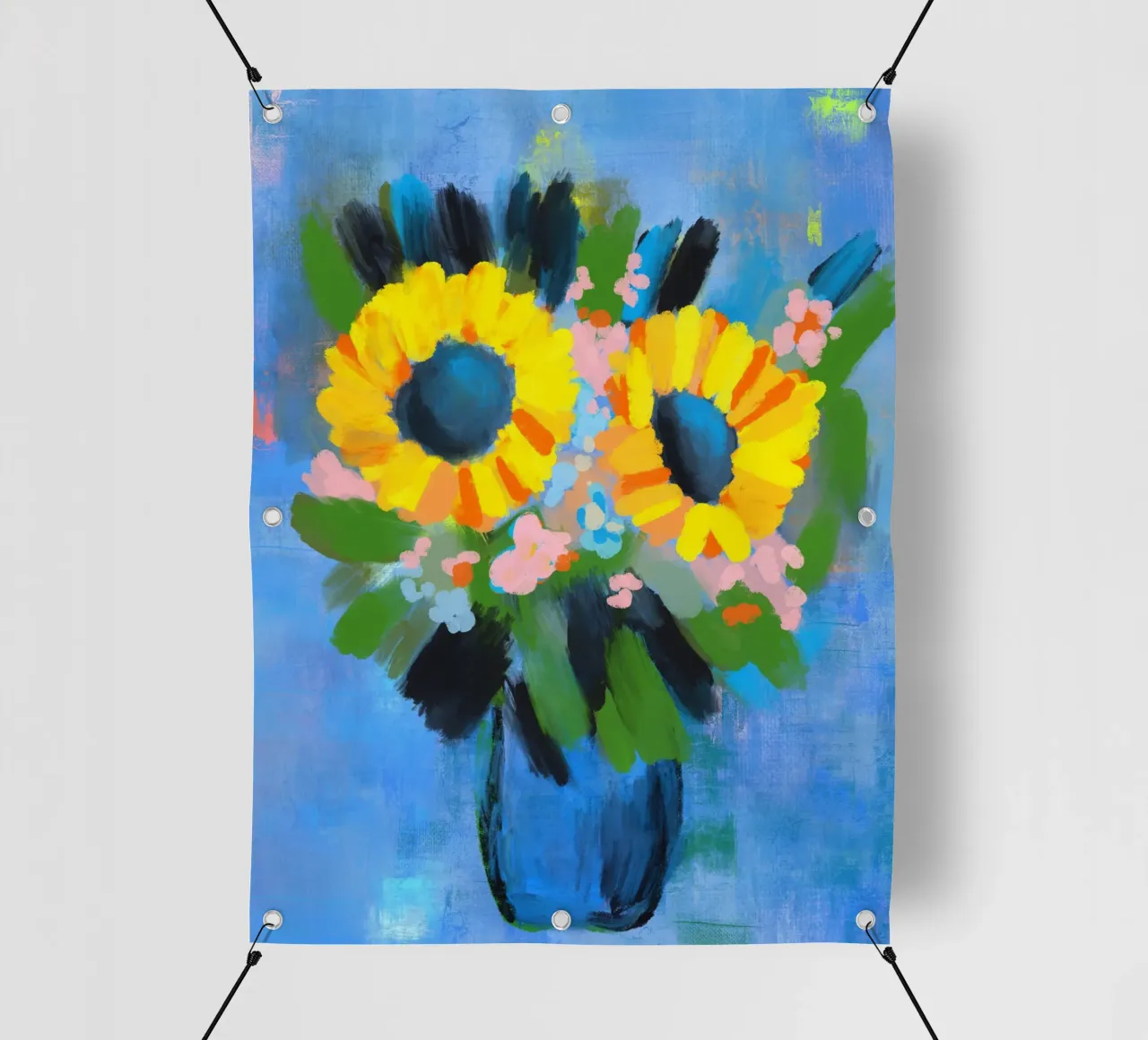 Sonnenblumen in Vase telo in pvc da Petra Lang