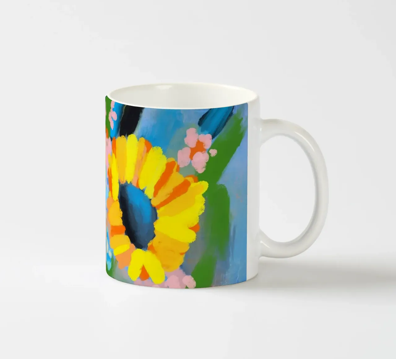 Sonnenblumen in Vase tazza in ceramica da Petra Lang