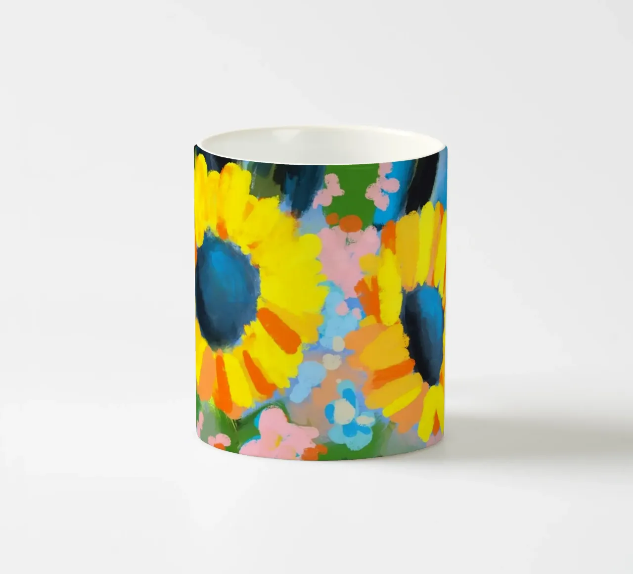 Sonnenblumen in Vase tazza in ceramica da Petra Lang