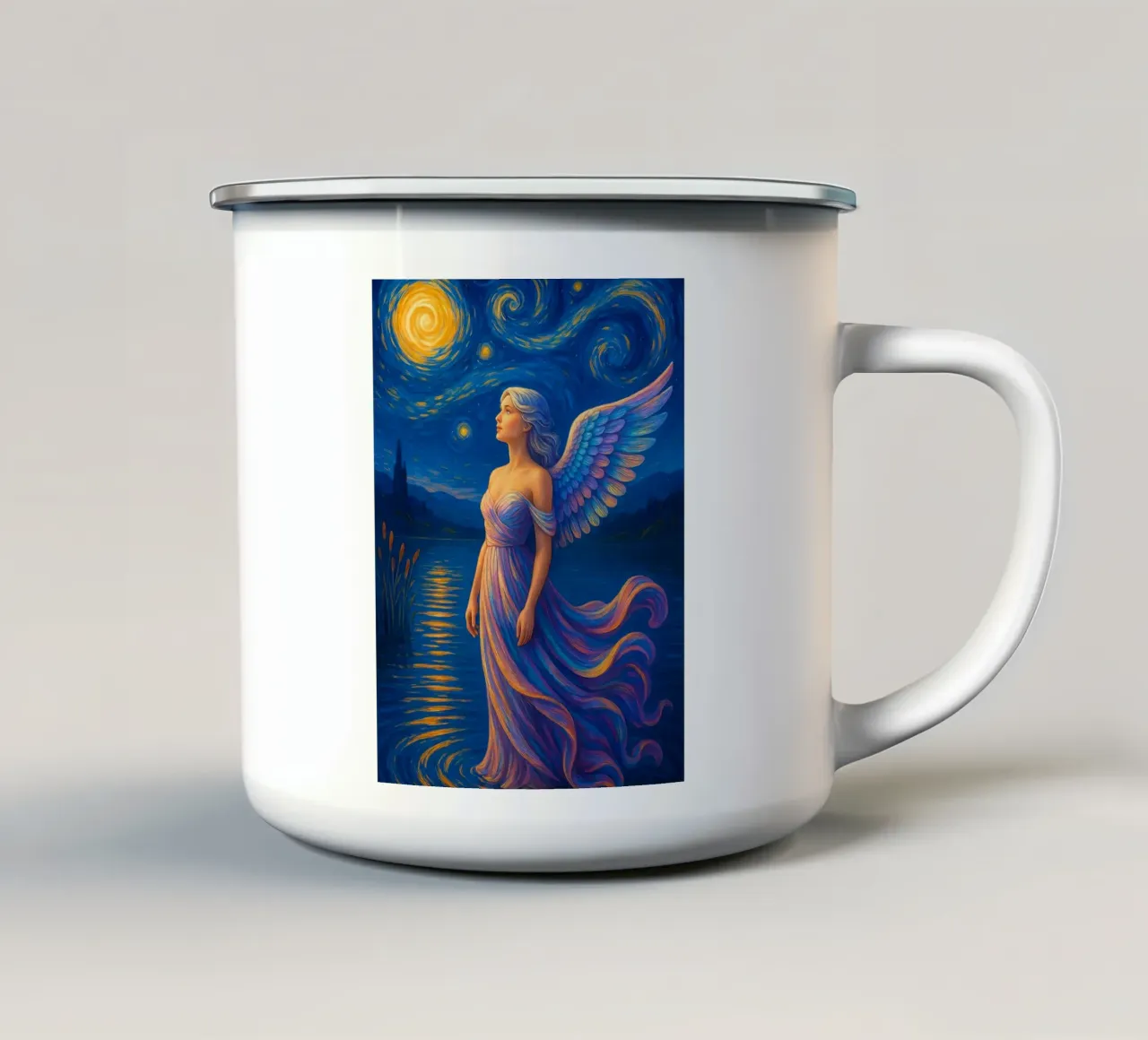 Beautiful AngeL  In The Lake tazza in smalto da Catur Creative