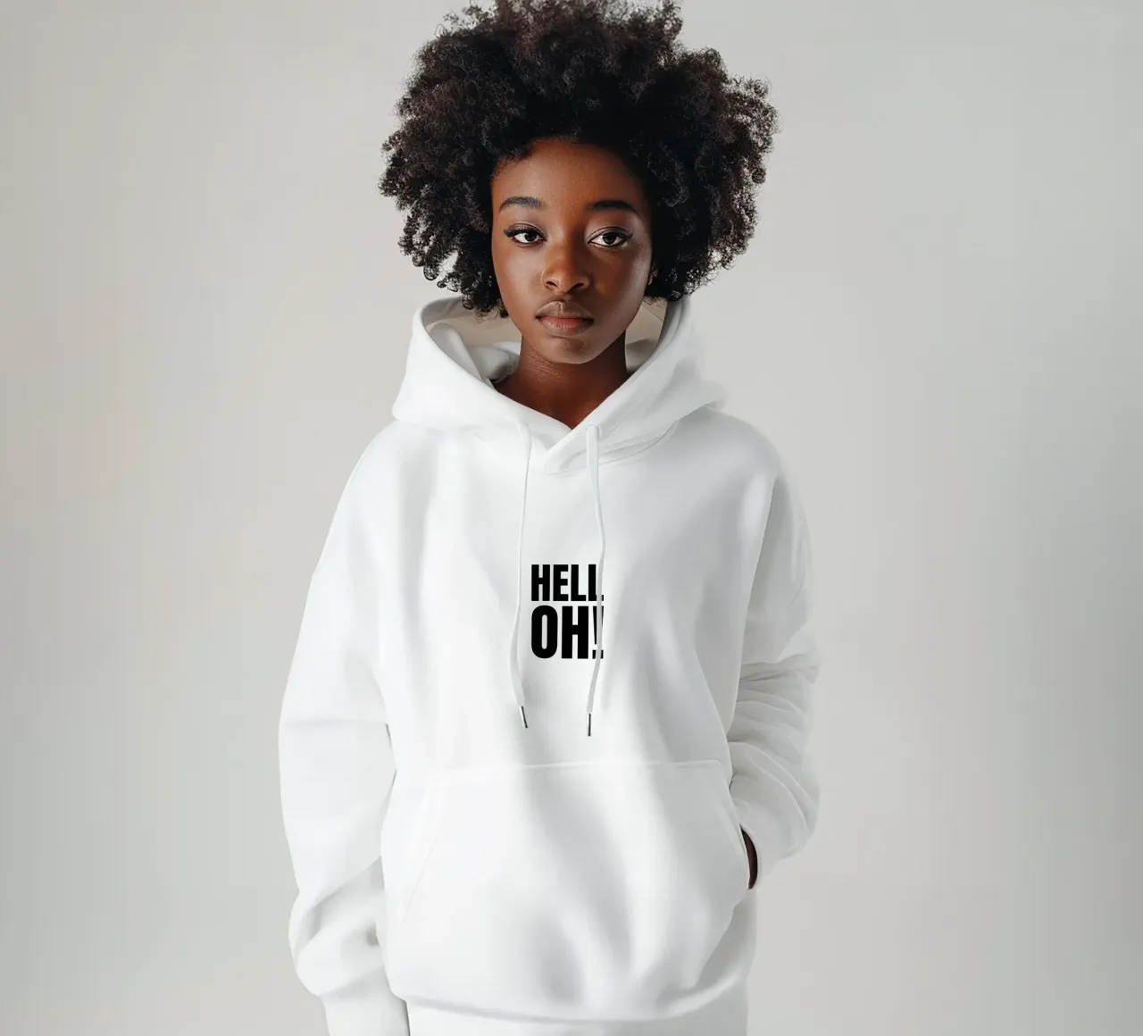 HELL OH! felpa con cappuccio da RB-Quotes