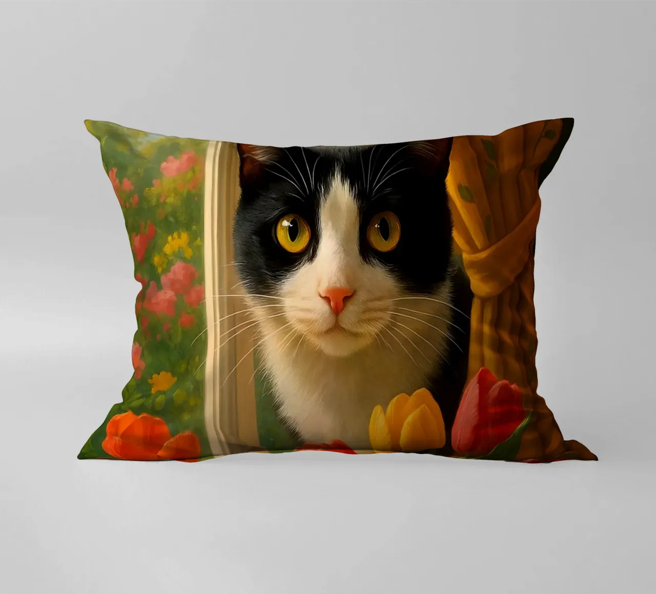 Cute Cat On The Window cuscino da Catur Creative