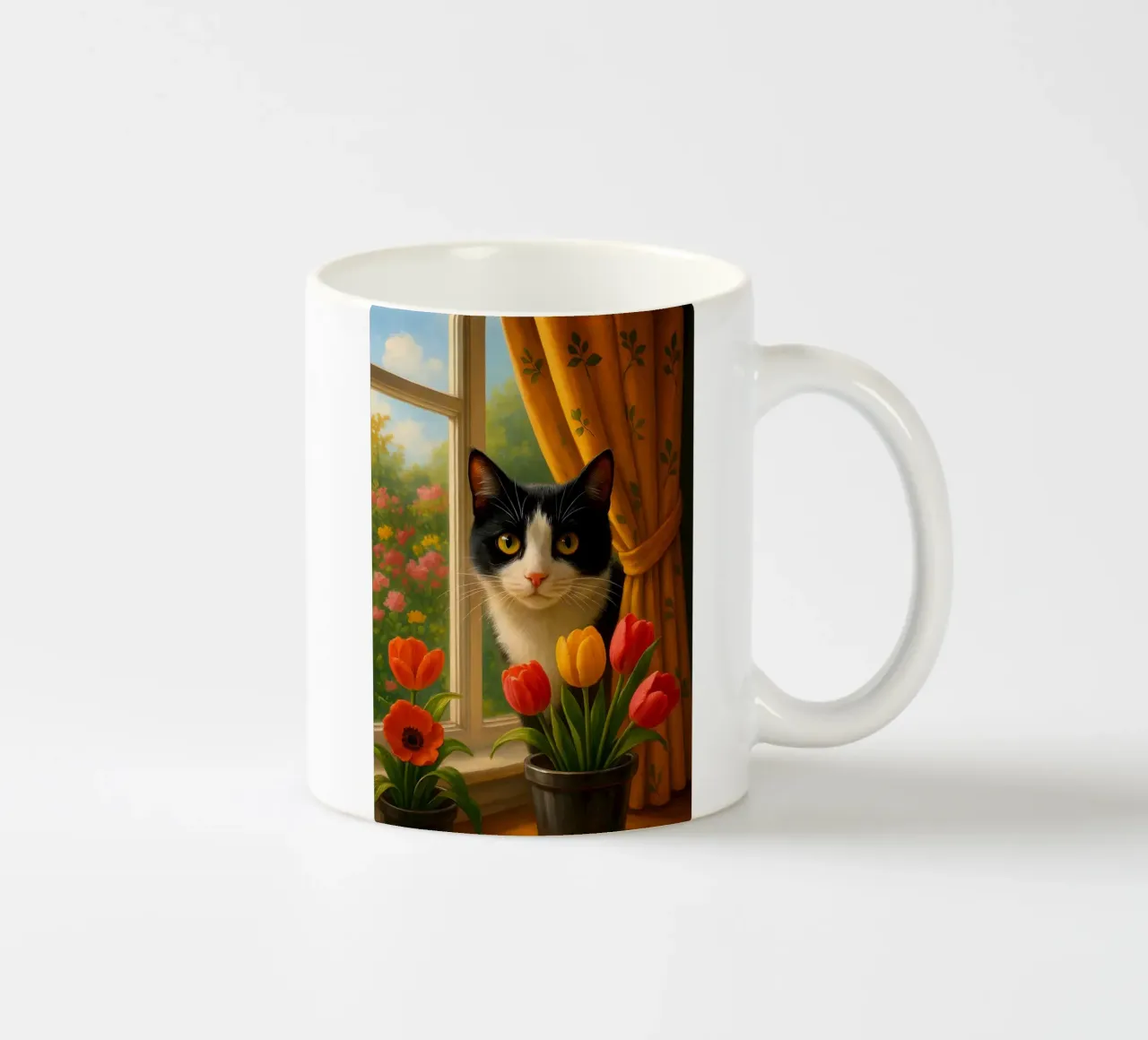 Cute Cat On The Window tazza in ceramica da Catur Creative