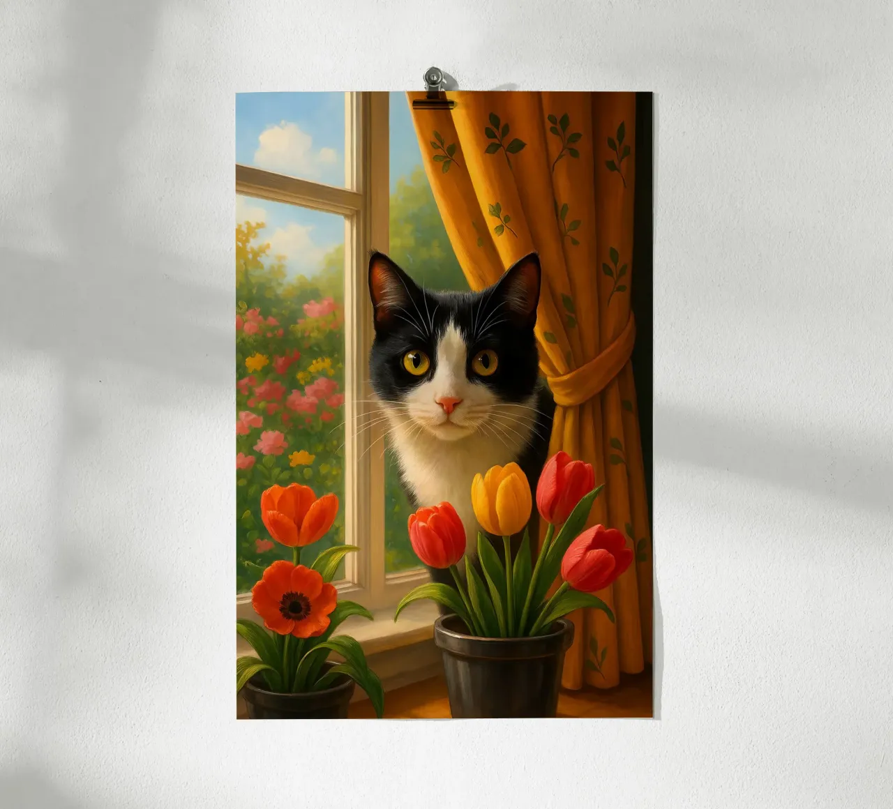Cute Cat On The Window carta hahnemühle da Catur Creative