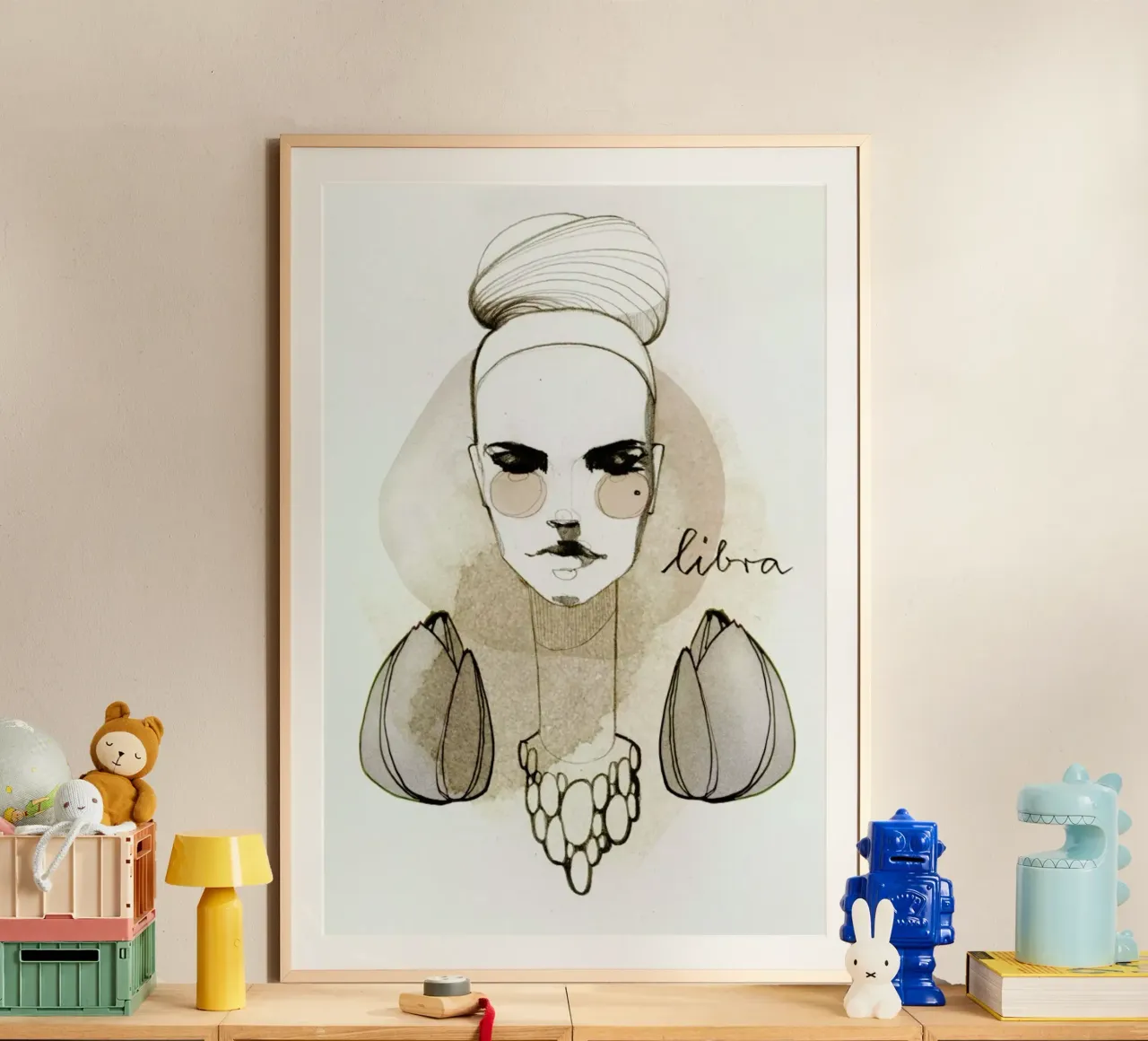Waage poster con telaio in legno da Ekaterina Koroleva
