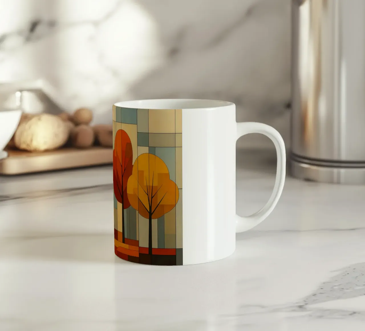Paesaggio autunnale Bauhaus tazza in ceramica da ARTOMATIC