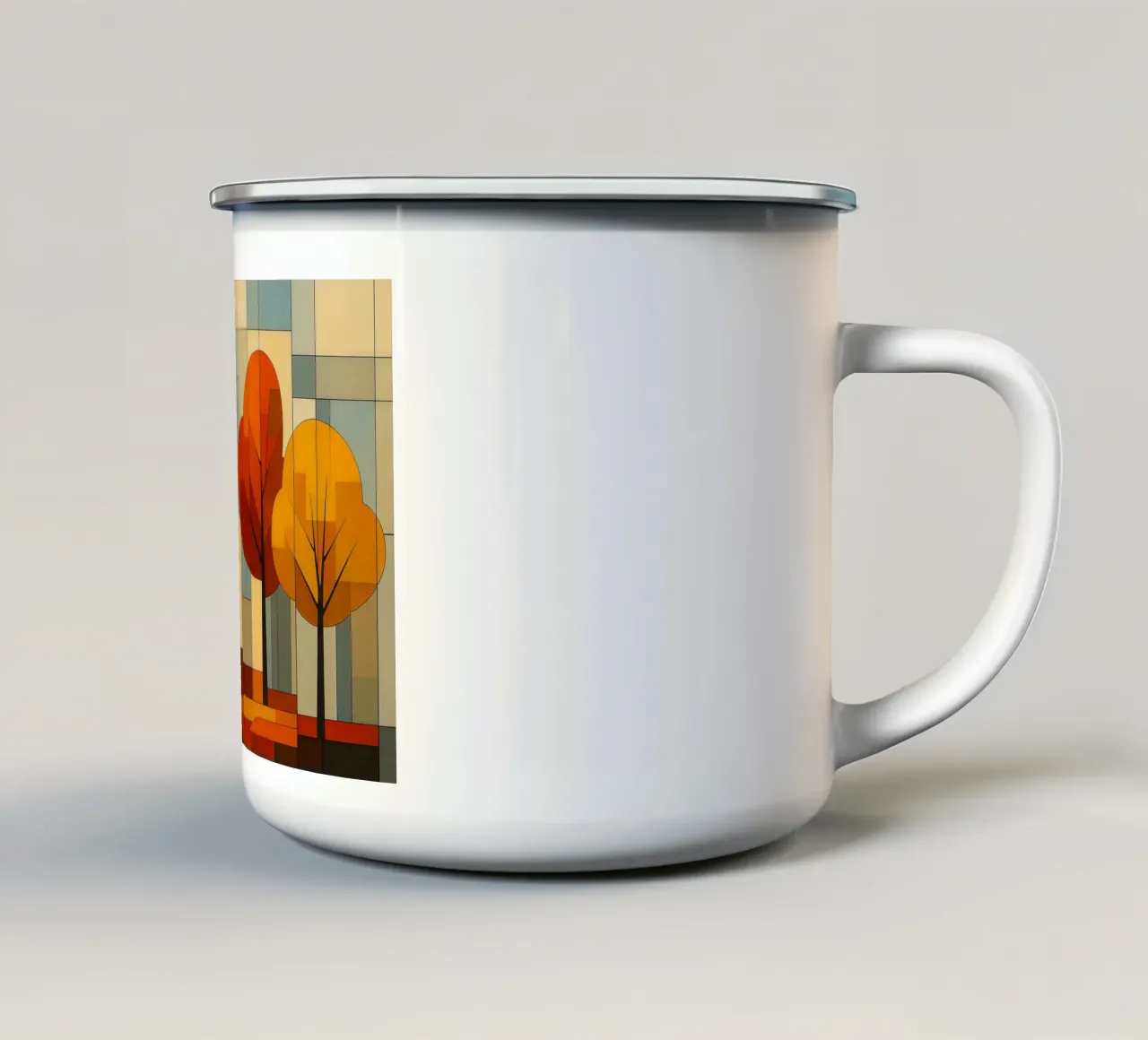 Paesaggio autunnale Bauhaus tazza in smalto da ARTOMATIC