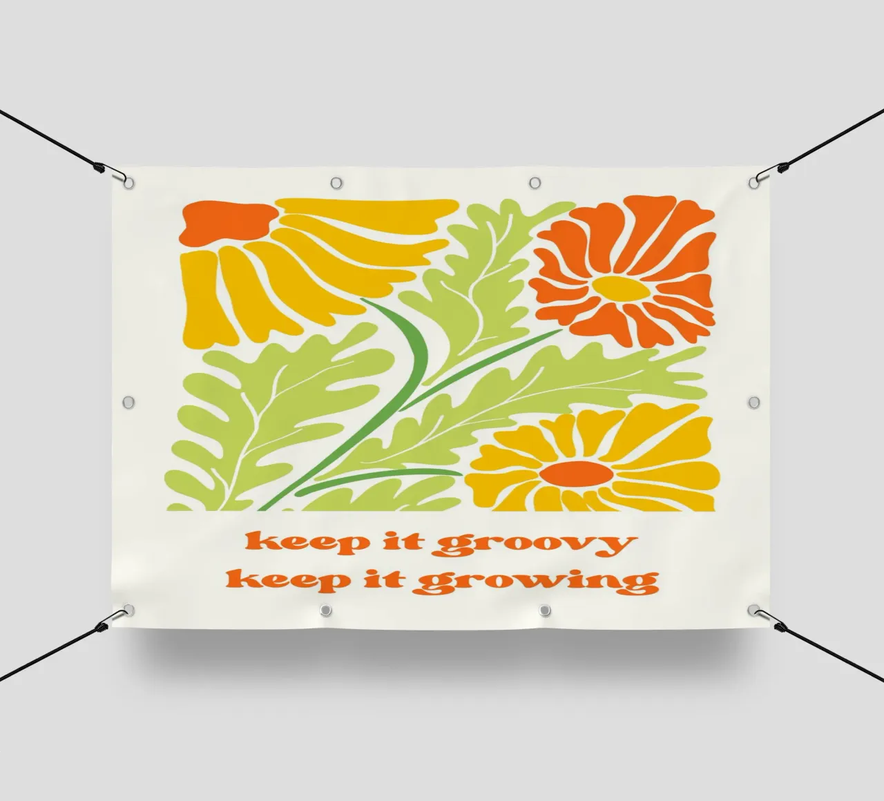 Keep it groovy keep it growing telo in pvc da PinkCandyWalls