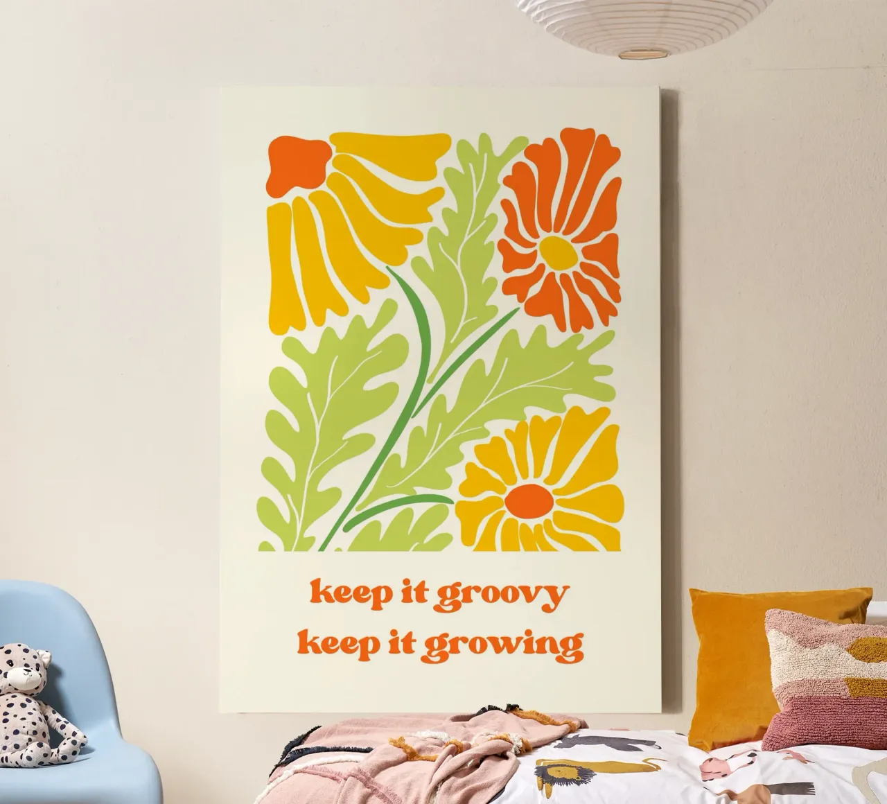 Keep it groovy keep it growing tela da PinkCandyWalls