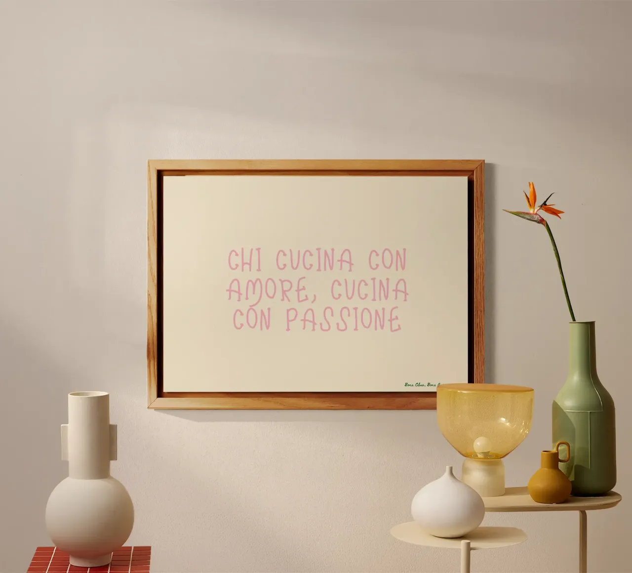 Chi Cucina Con Amore, Cucina Con Passione pannello forex da PurePeachStudio