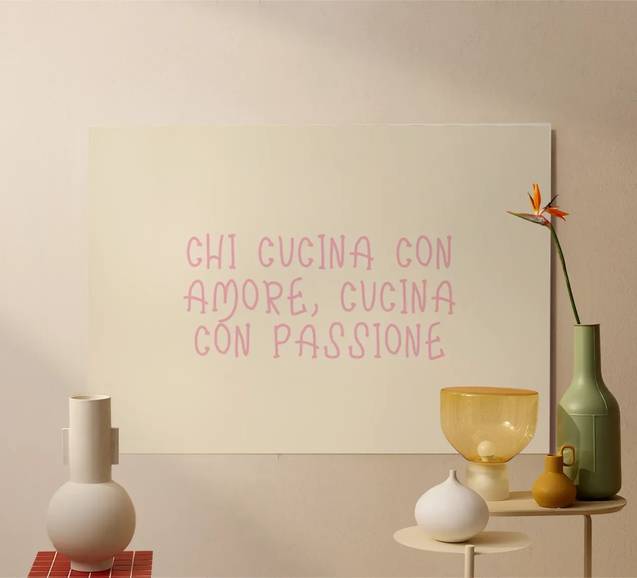 Chi Cucina Con Amore, Cucina Con Passione pannello forex da PurePeachStudio
