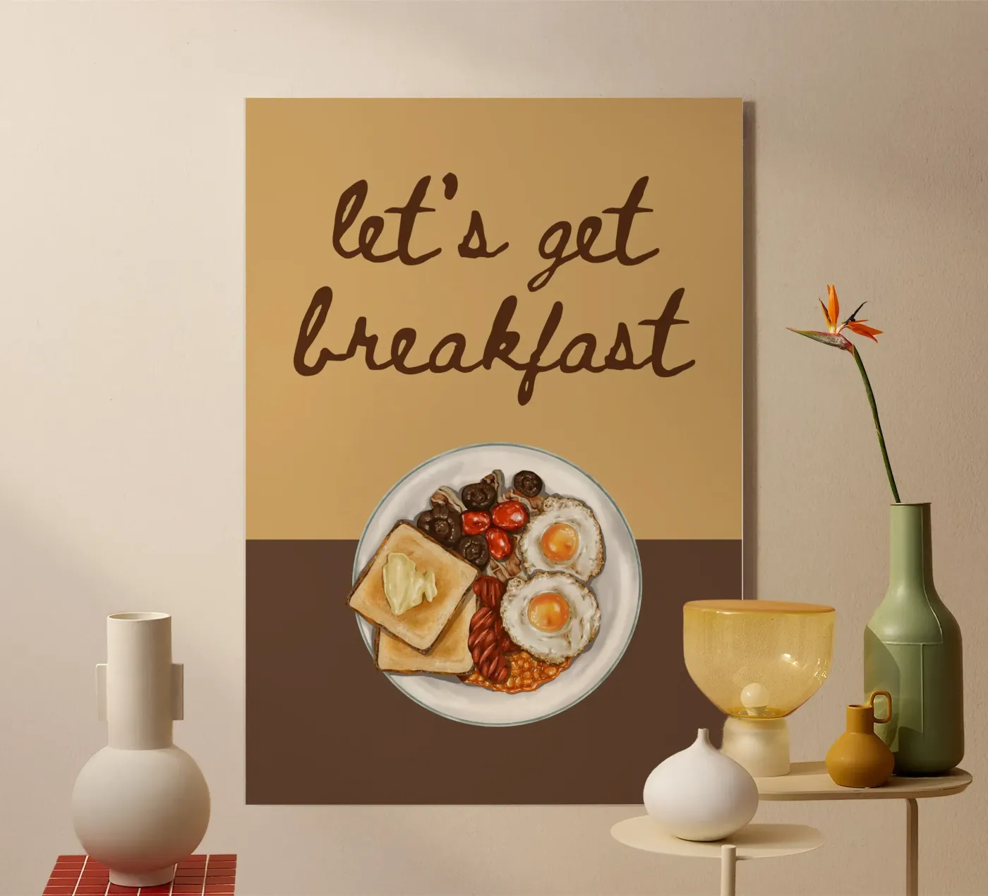 Let's get breakfast acrylic glass by PinkCandyWalls