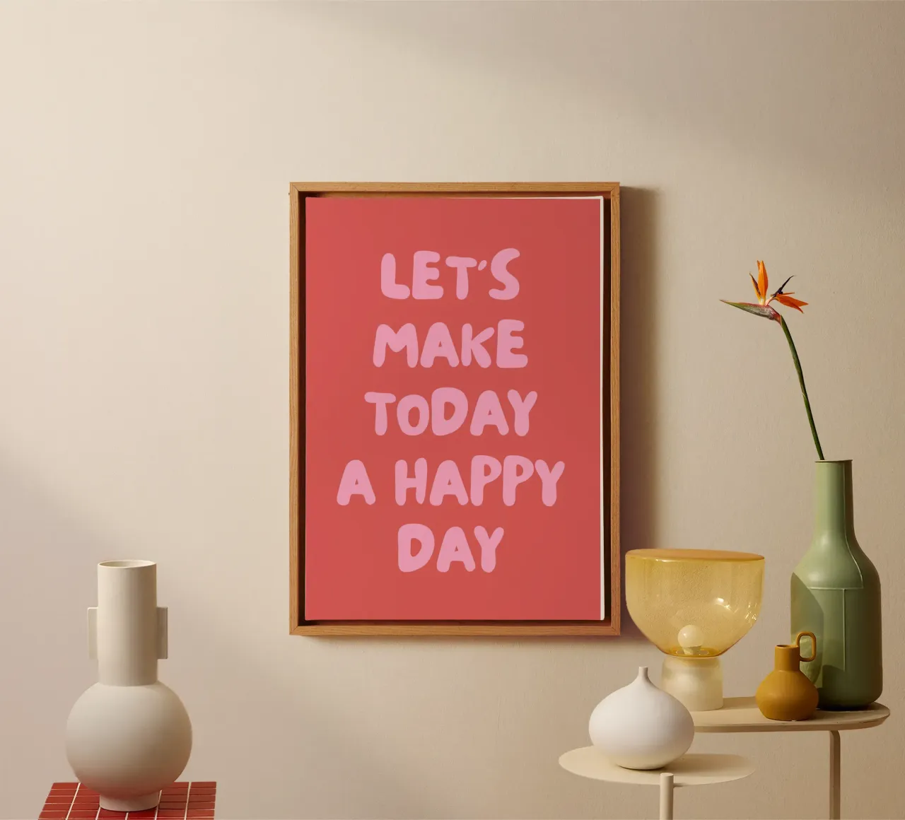 Let's make today a happy day tela da PinkCandyWalls