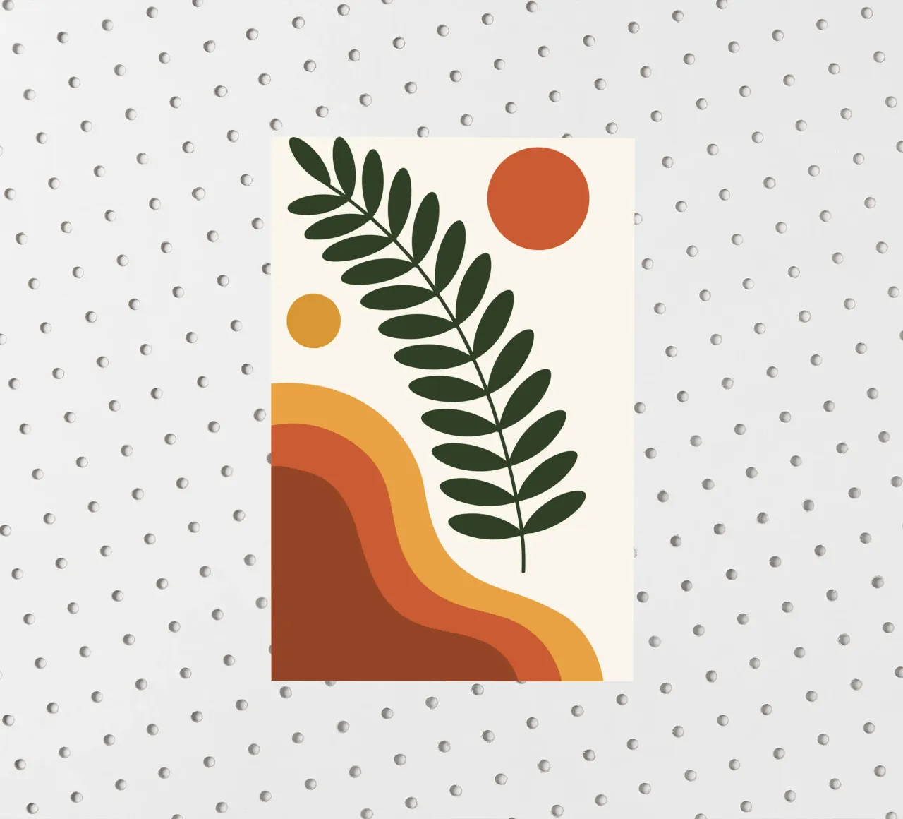 wild fern branch with abstract hill curves adesivo da LisaArtes