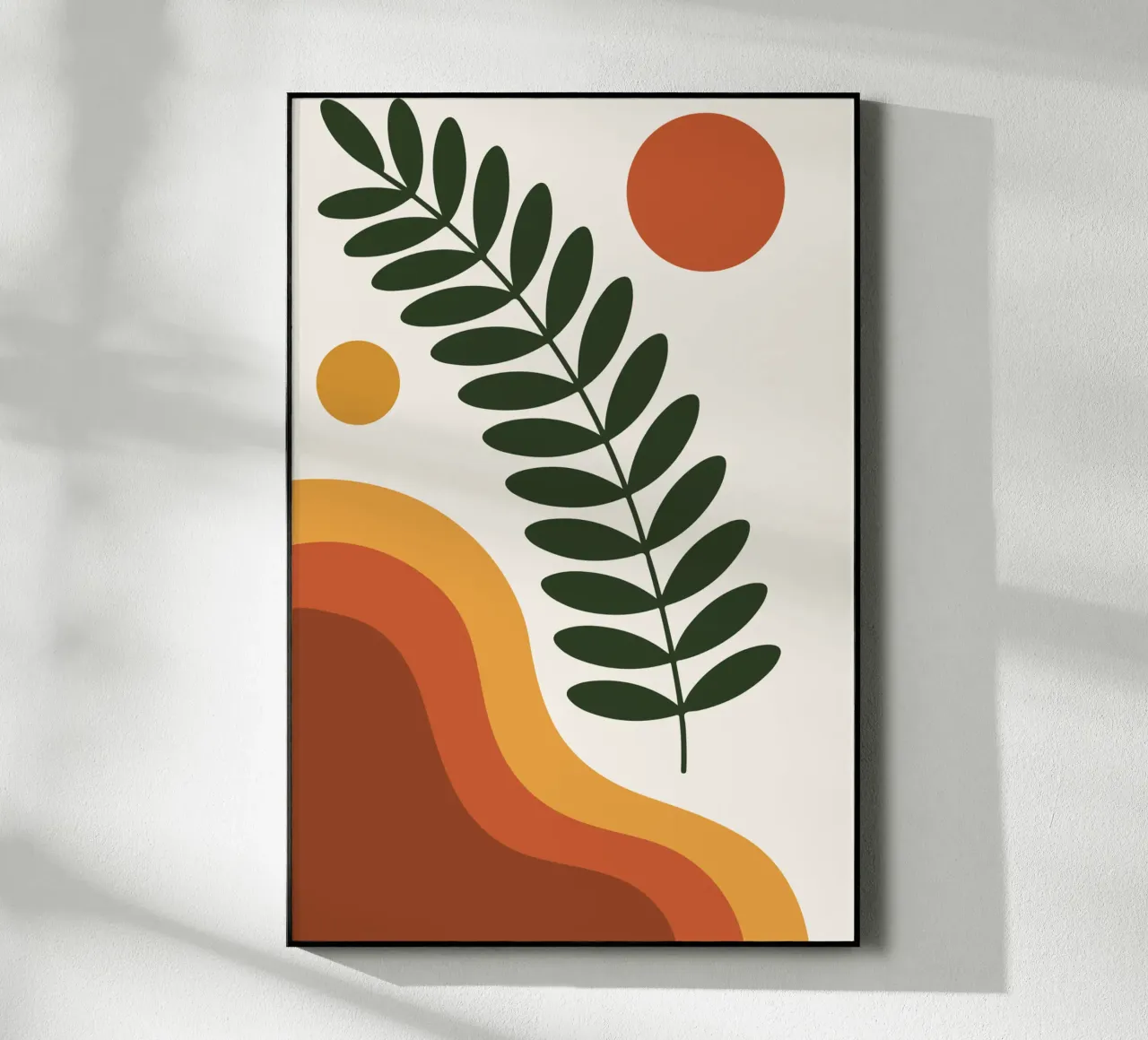 wild fern branch with abstract hill curves metacrilato de LisaArtes