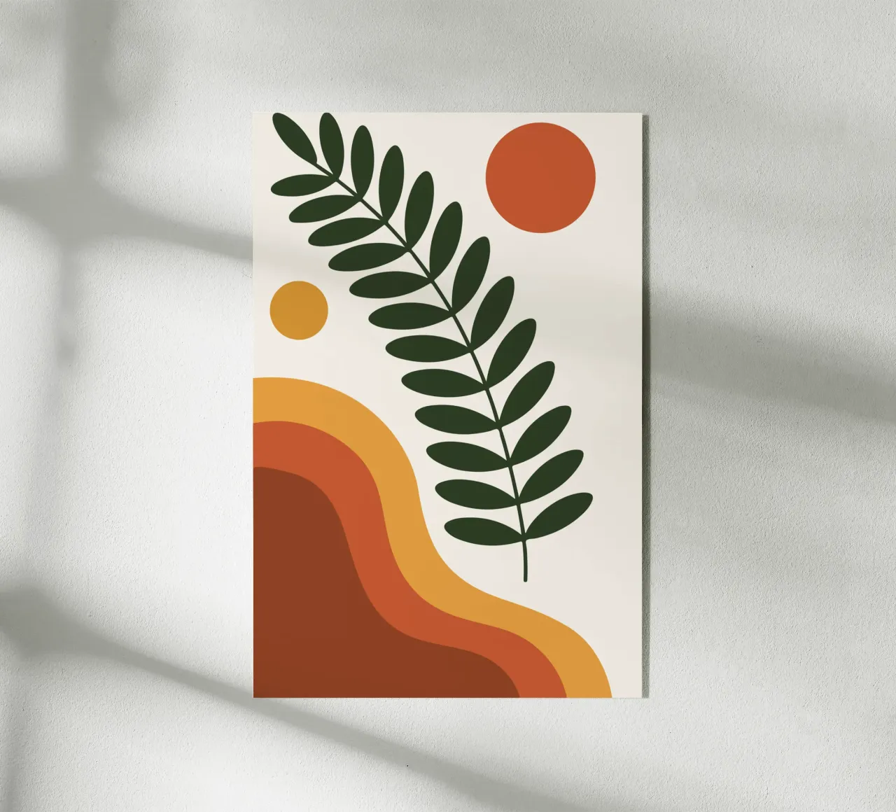 wild fern branch with abstract hill curves metacrilato de LisaArtes