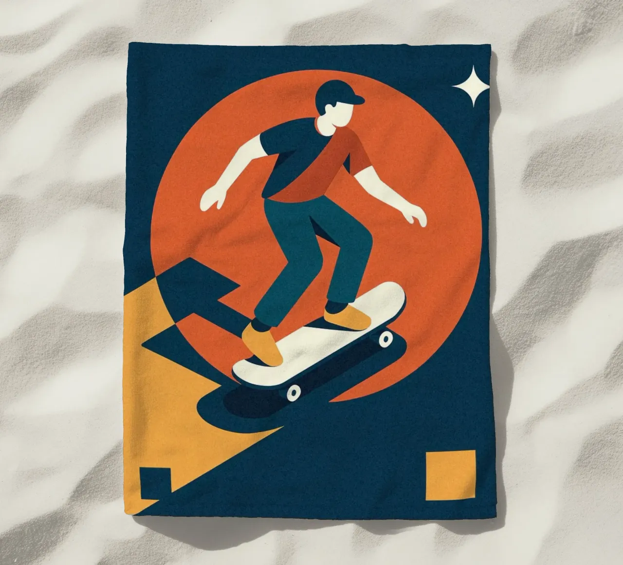 Skate Dynamique - Poster grafico d'epoca telo mare da JETLAG | affiches voyage