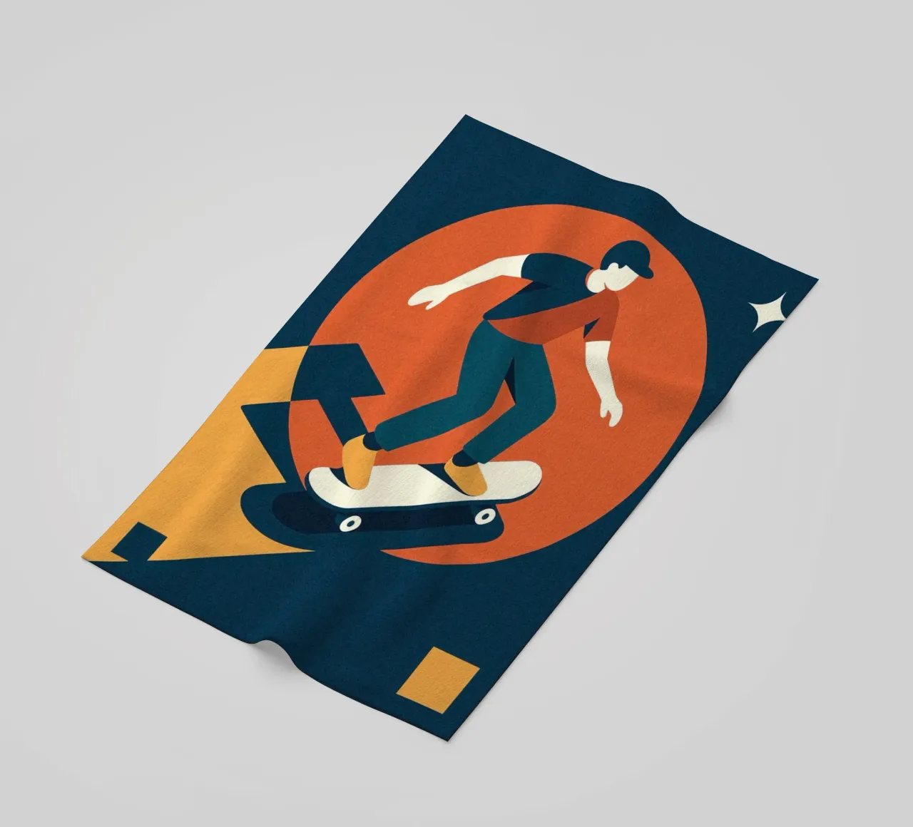 Skate Dynamique - Poster grafico d'epoca telo mare da JETLAG | affiches voyage