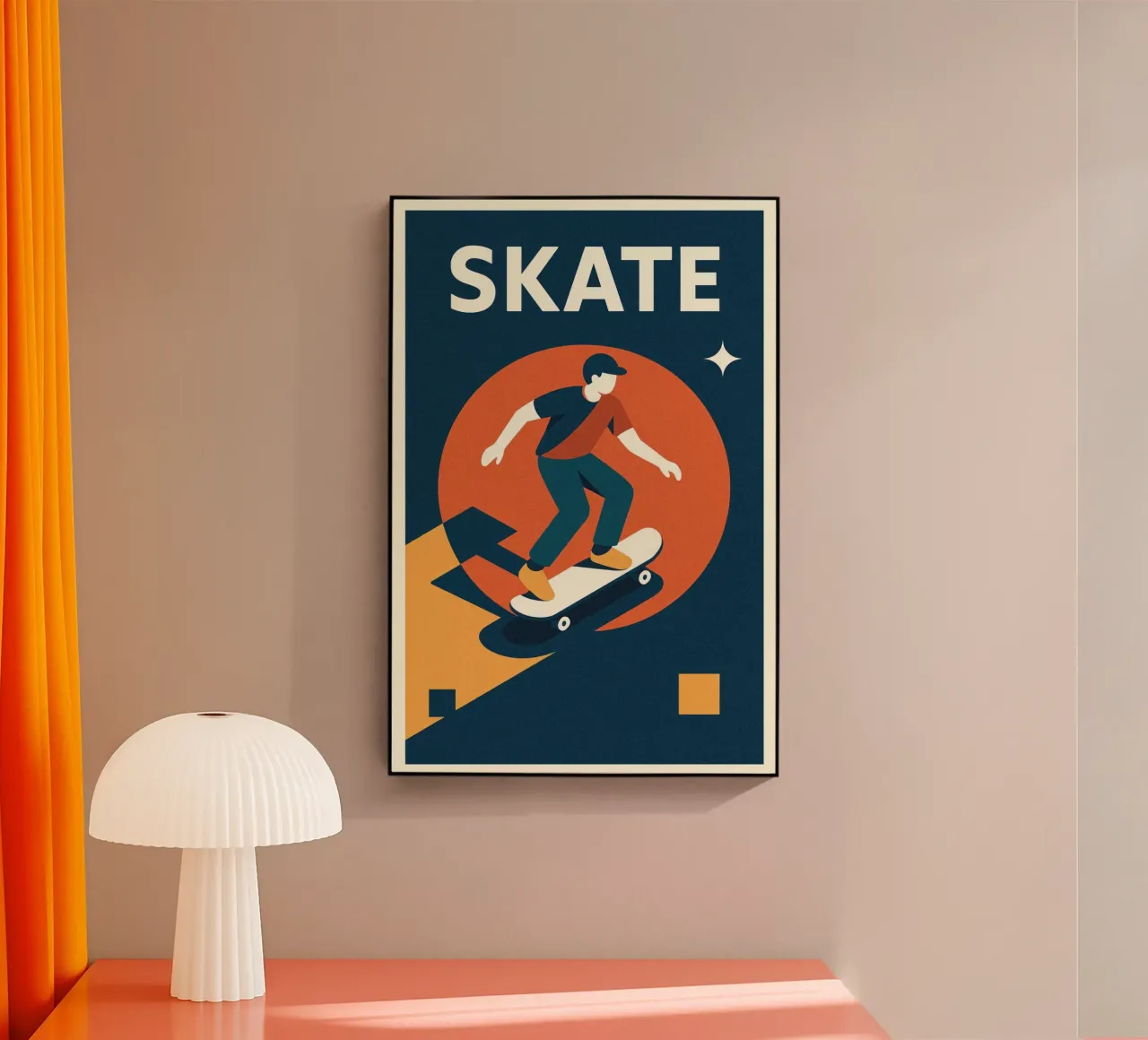 Skate Dynamique - Poster grafico d'epoca plexiglass da JETLAG | affiches voyage