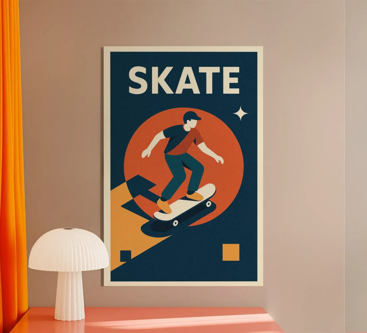 Skate Dynamique - Poster grafico d'epoca plexiglass da JETLAG | affiches voyage
