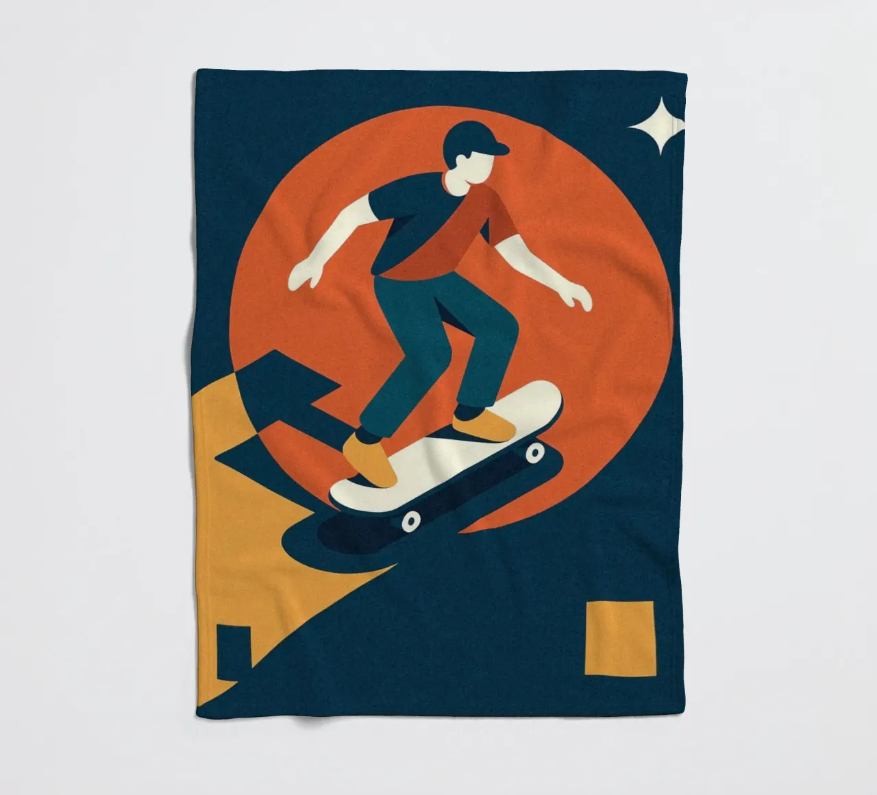 Skate Dynamique - Poster grafico d'epoca coperta in pile da JETLAG | affiches voyage