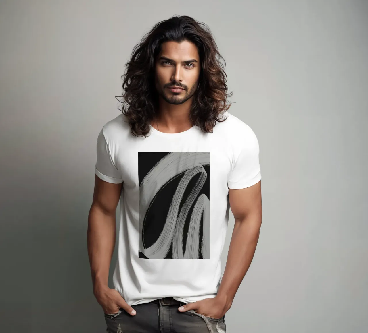 Gray Strokes No 3 t-shirt da treechild
