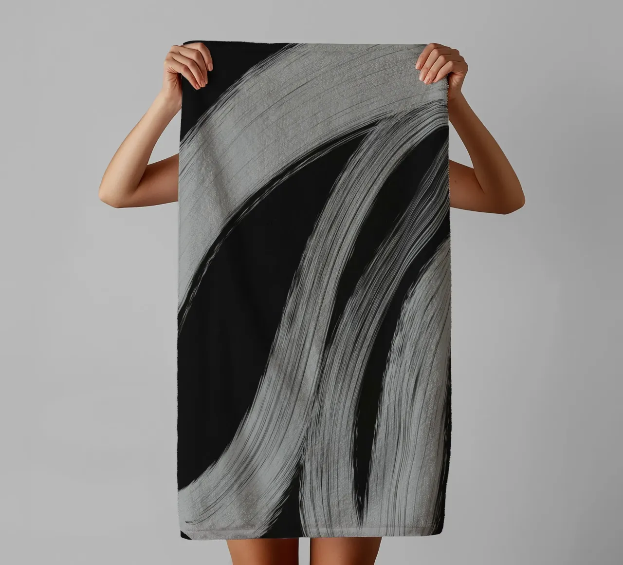Gray Strokes No 3 towel by treechild