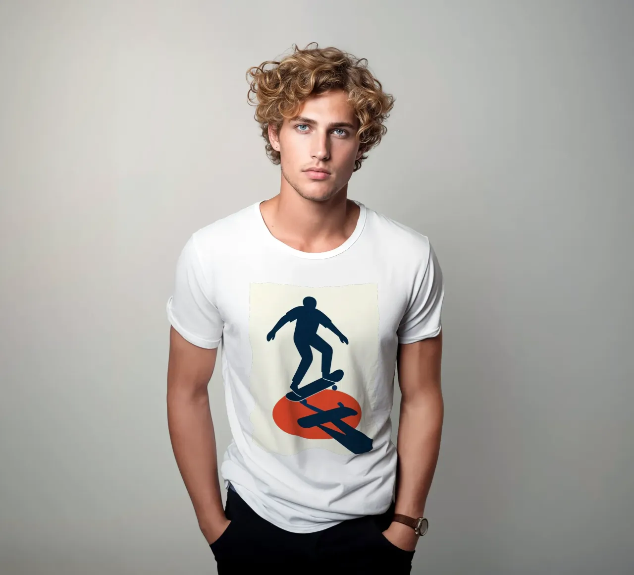 Skate Minimal - Poster grafico moderno t-shirt da JETLAG | affiches voyage