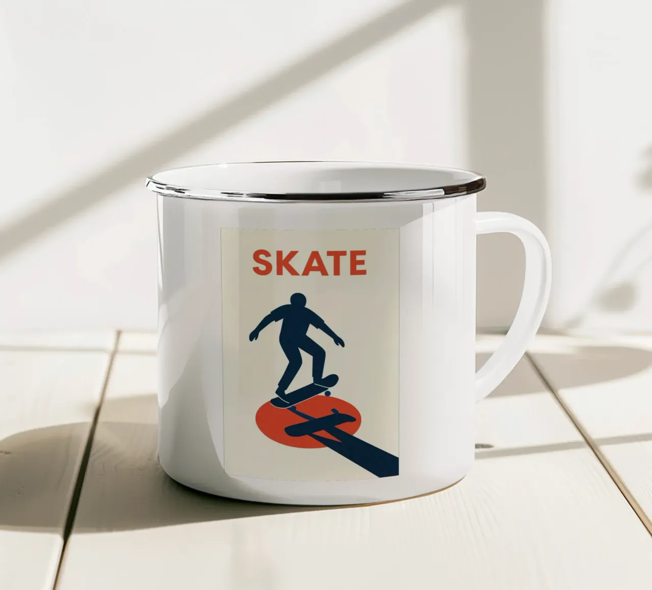 Skate Minimal - Poster grafico moderno tazza in smalto da JETLAG | affiches voyage