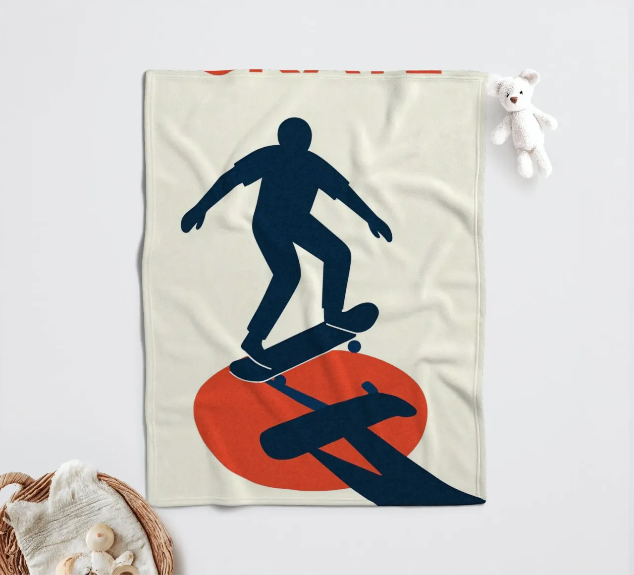 Skate Minimal - Poster grafico moderno coperta in pile da JETLAG | affiches voyage