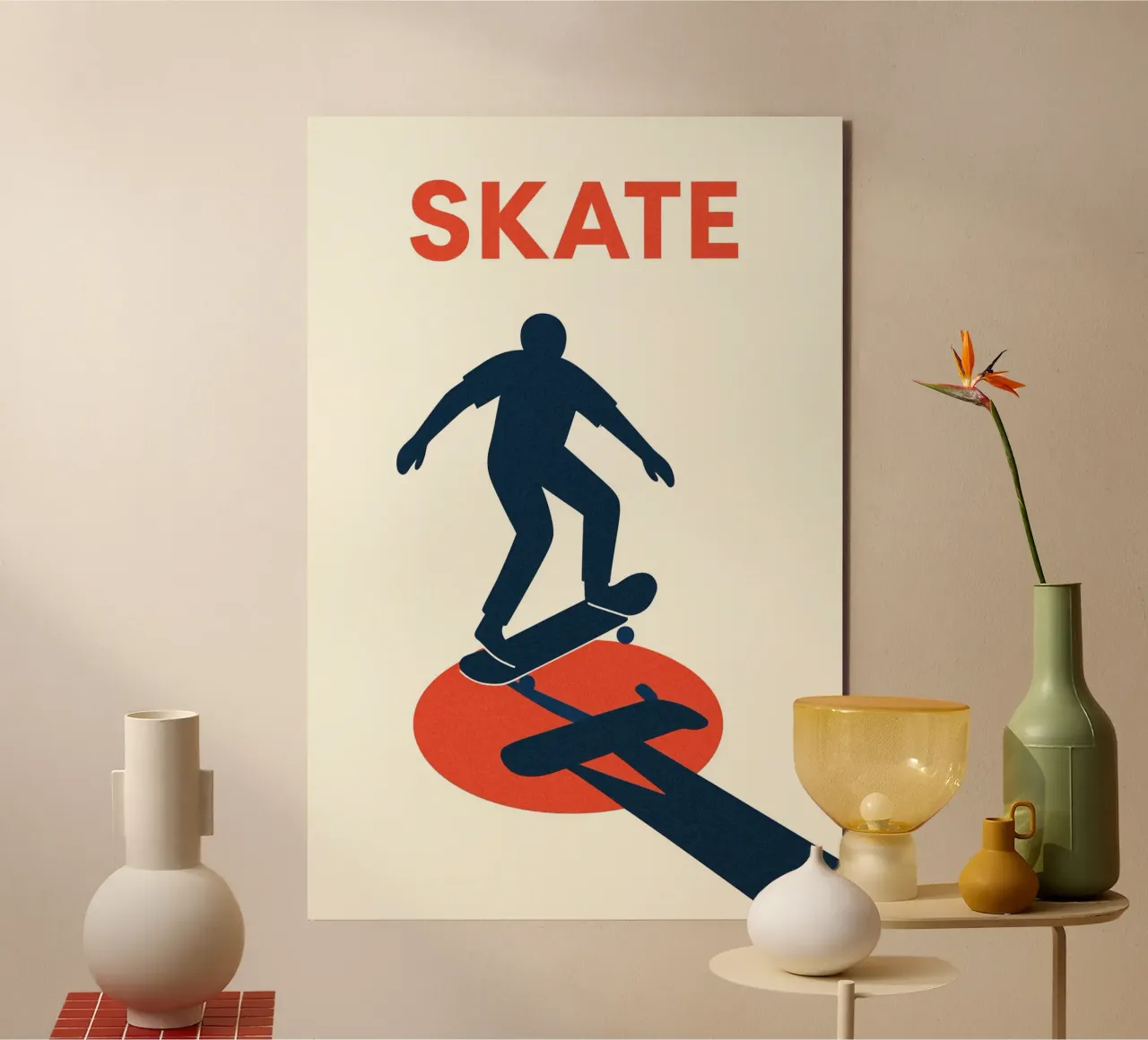 Skate Minimal - Poster grafico moderno alluminio dibond da JETLAG | affiches voyage