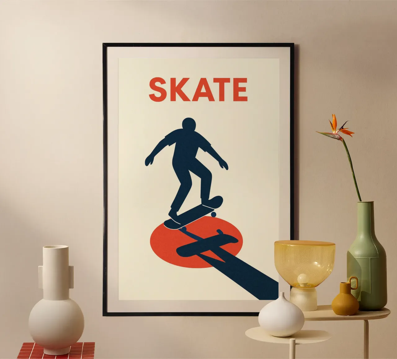Skate Minimal - Poster grafico moderno carta hahnemühle da JETLAG | affiches voyage