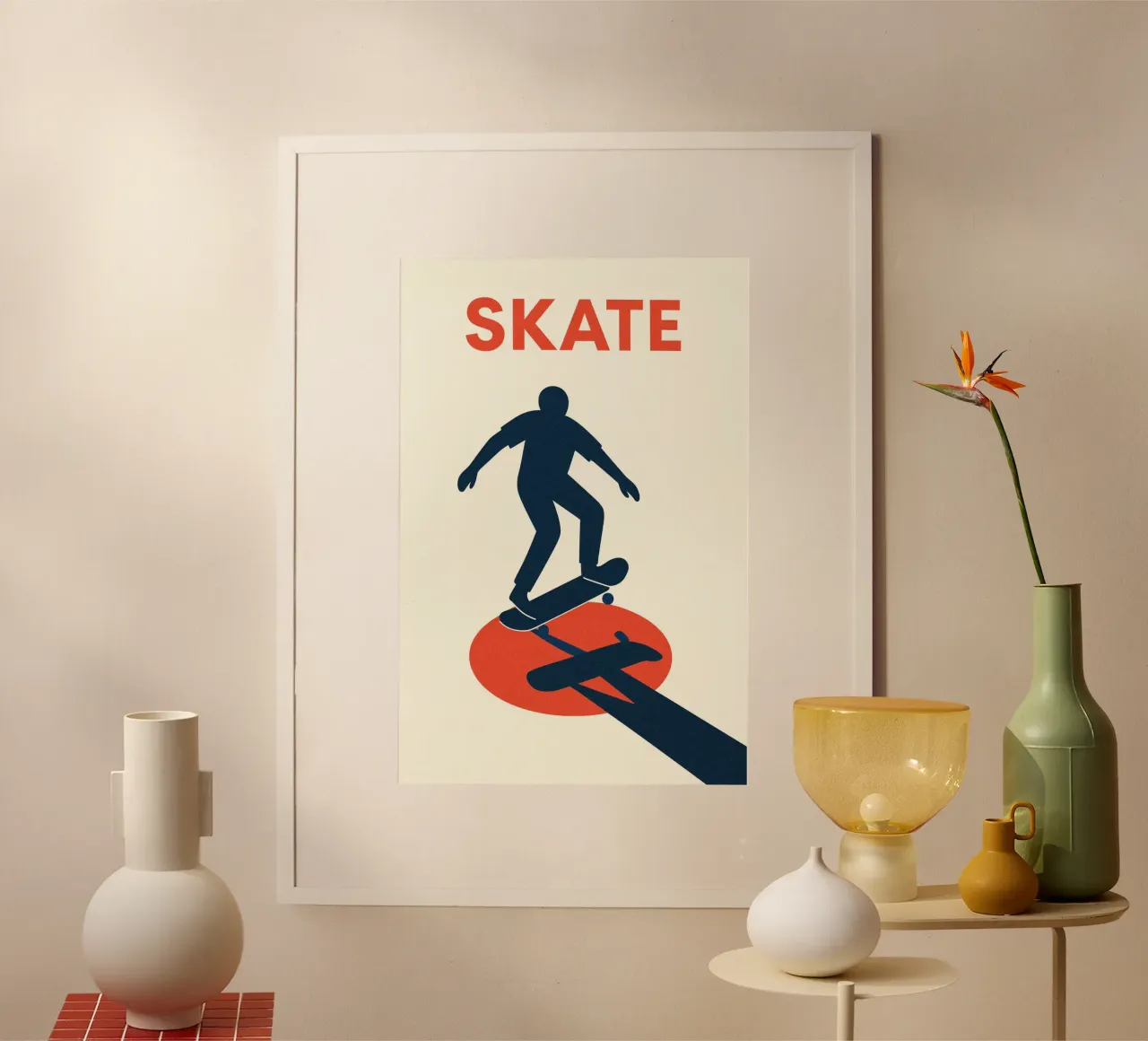 Skate Minimal - Poster grafico moderno carta hahnemühle da JETLAG | affiches voyage