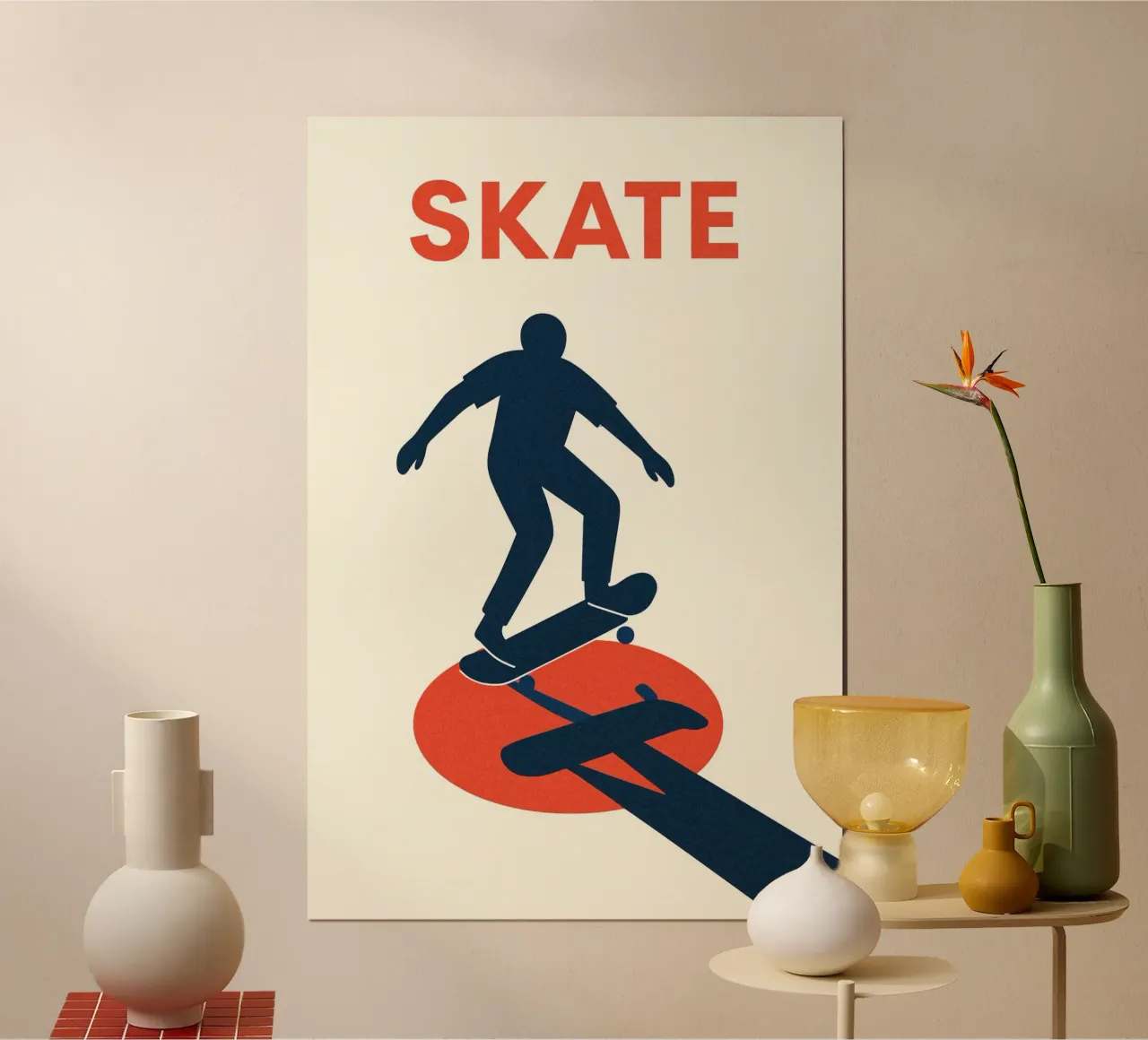 Skate Minimal - Poster grafico moderno carta hahnemühle da JETLAG | affiches voyage