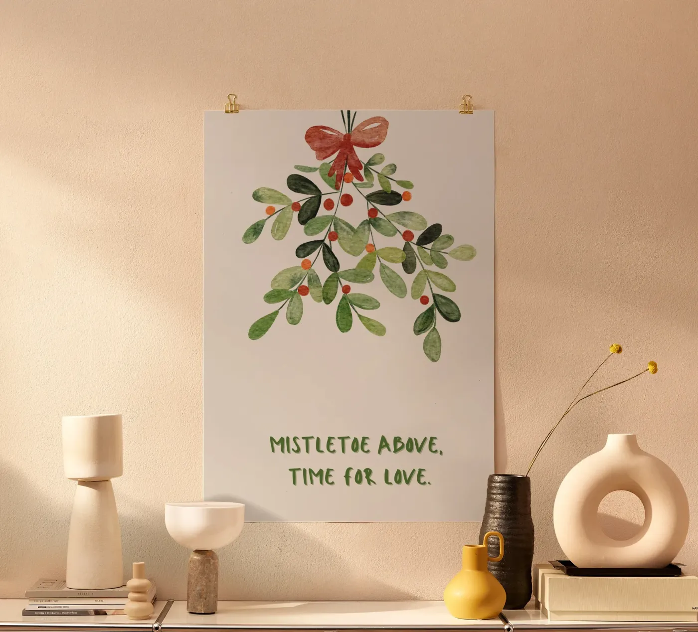 Mistletoe poster van PurePeachStudio