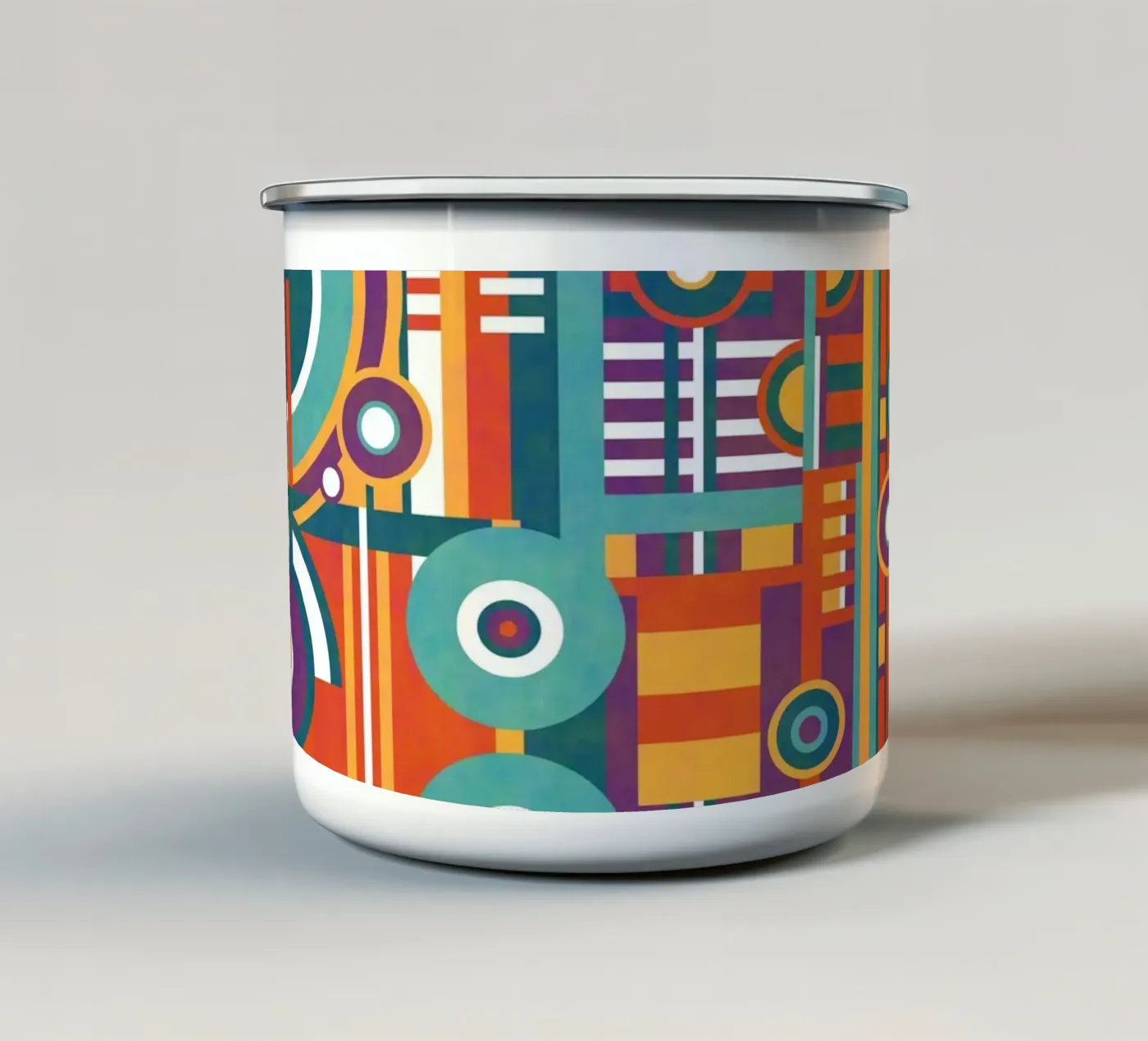 Circular enamel mug by shellybremmer