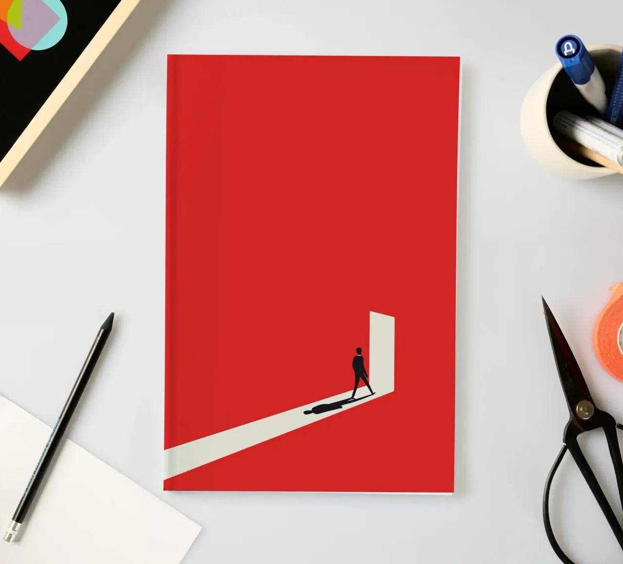 Minimalist Man's Journey, Abstract Doorway Print notebook by Bakara