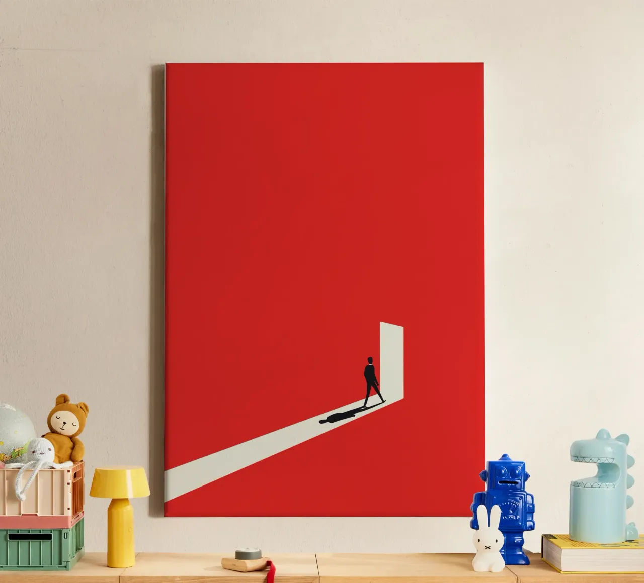 Minimalist Man's Journey, Abstract Doorway Print canvas by Bakara