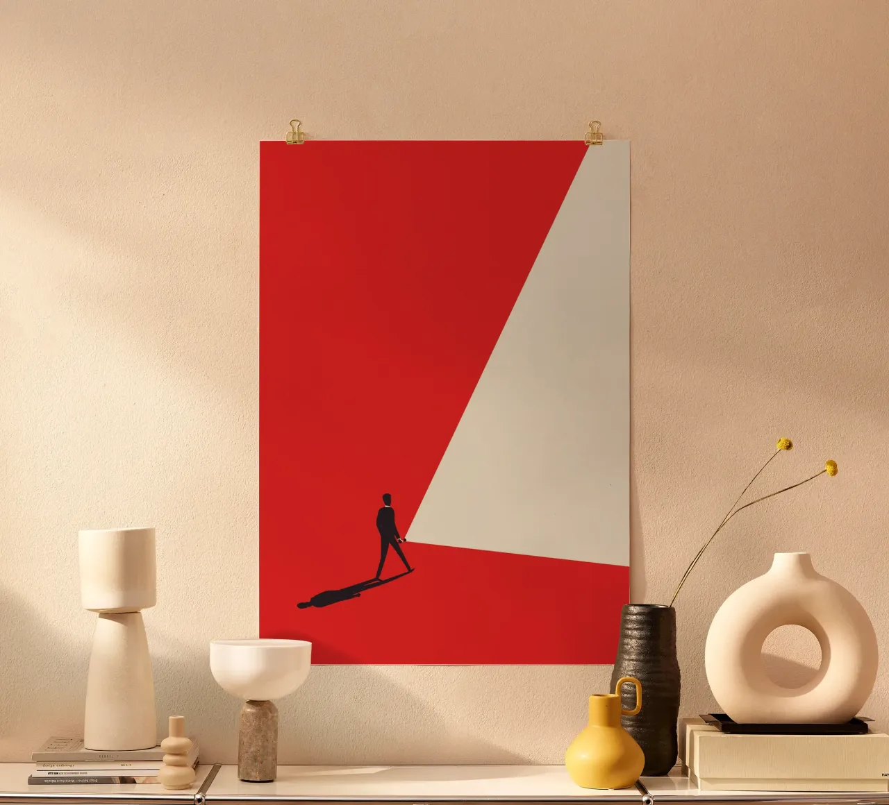 Minimalist Man's Path, Abstract Future Print hahnemühle by Bakara