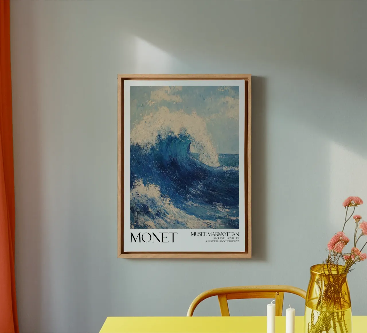Monet's The Wave, Dynamic Impressionist Art Print canvas by Bakara